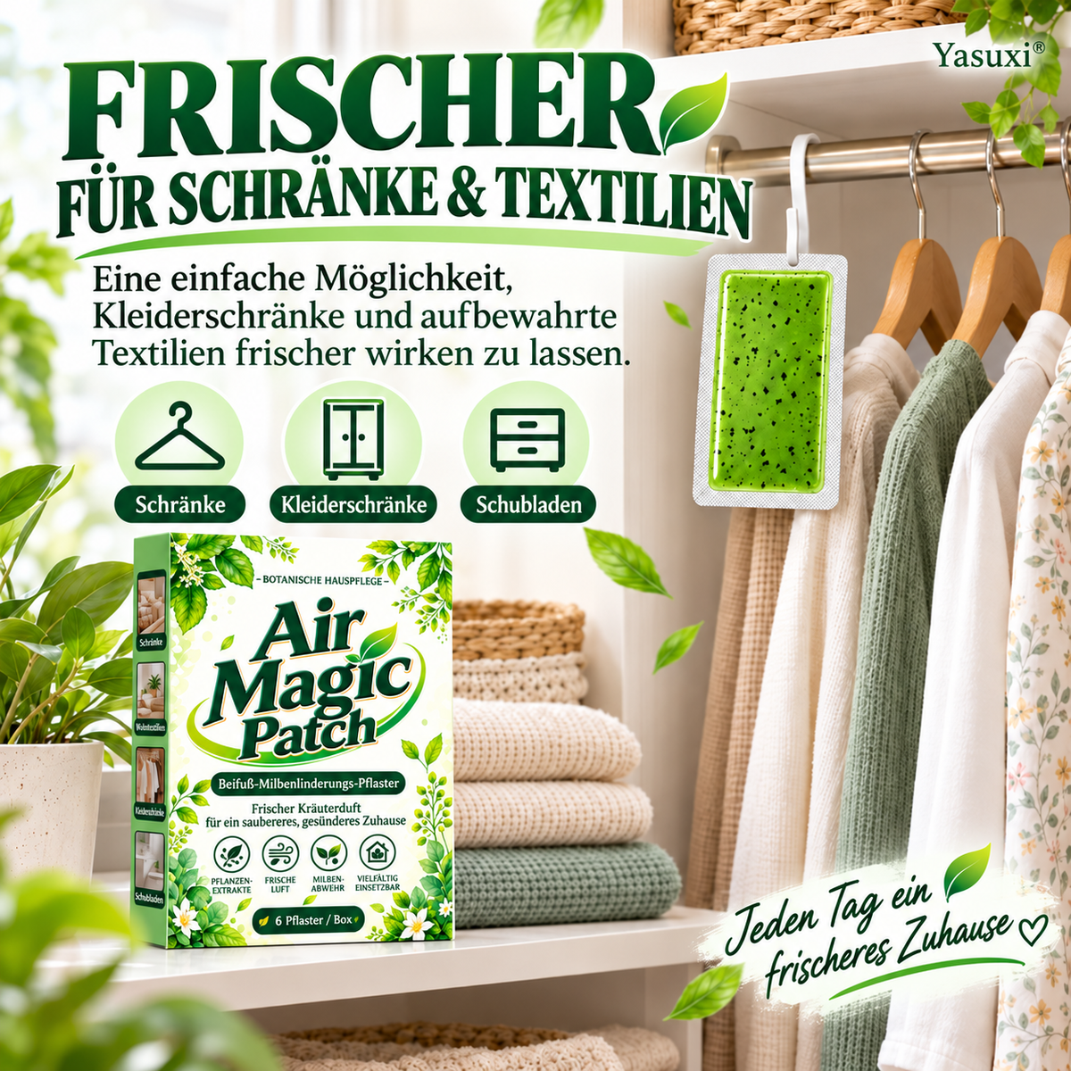 Langwirksames Pflaster gegen Befall durch Beifußmilben – 1 Packung (6 Pflaster)