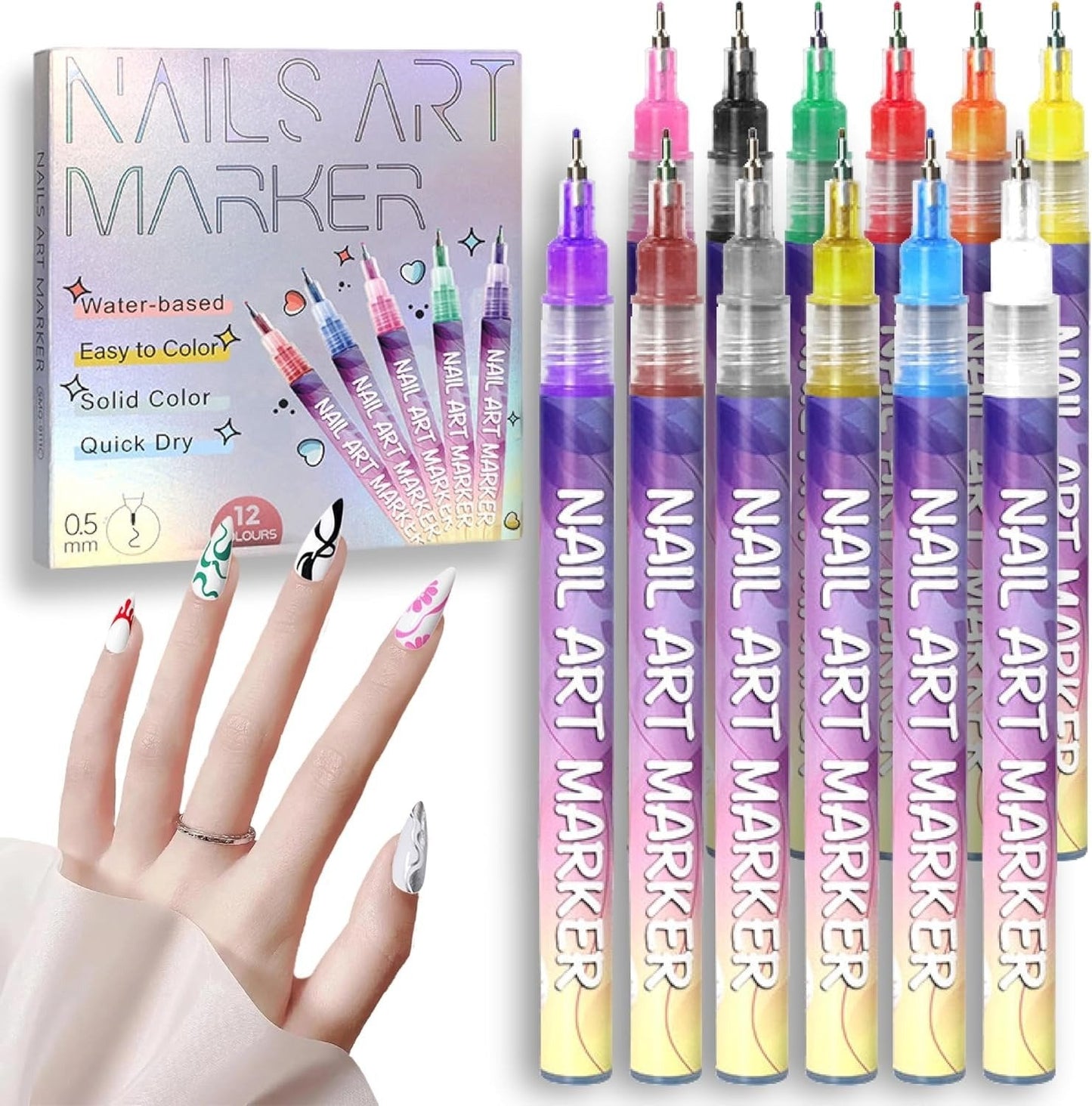 🎁SONDERPREIS DER LETZTEN WOCHE: 9,99 € !!⏳Set mit 12 Stiften für Nail Art🎨💅
