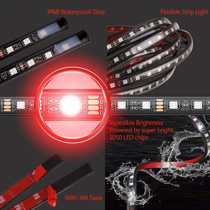 🔥Kaufe 3 und erhalte 20 % Rabatt🔥- 2024 Auto-Chassis Flexibler wasserdichter RGB-LED-Lichtstreifen (4 Stück)