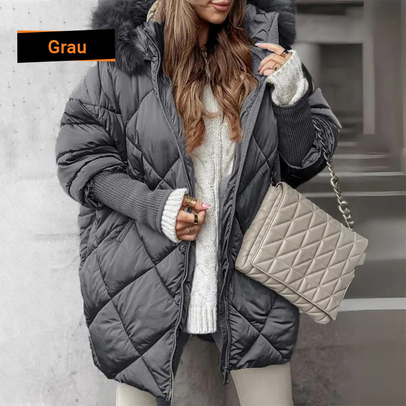 ❄️Winterschlussverkauf❄️Damen Midi-Parka mit Strickärmeln