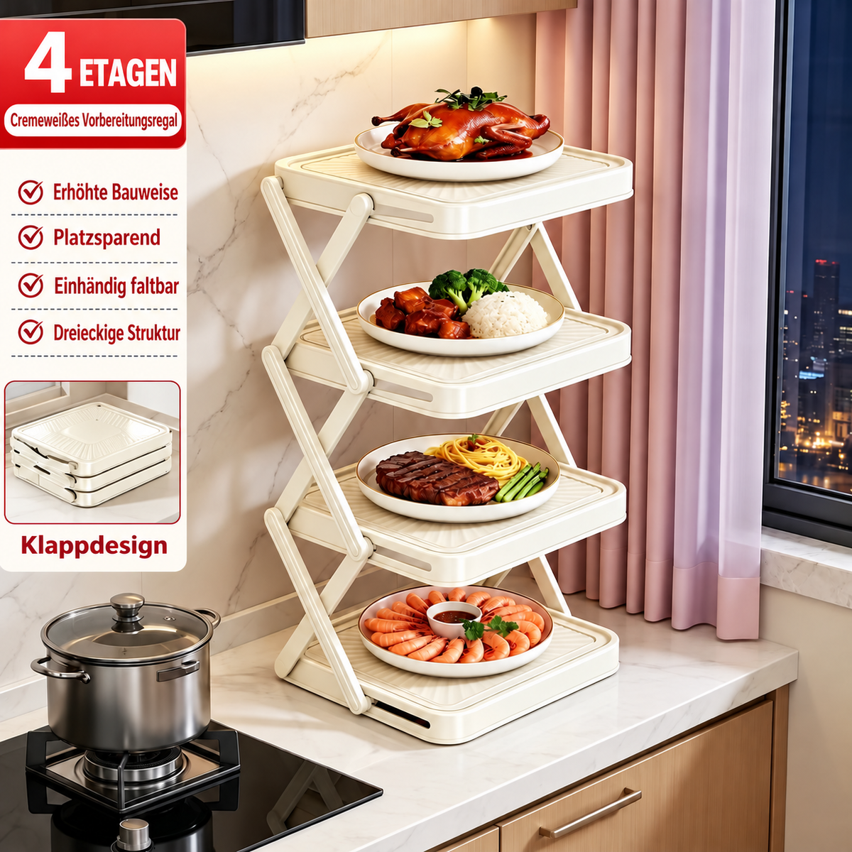 🍽️ 50% RABATT! 🗄️ Mehrschichtiges Aufbewahrungsgestell für Geschirr & Tabletts – Platzsparend, stabil & leicht zu reinigen – Ideal für Küche, Speisekammer & Restaurant 🏠
