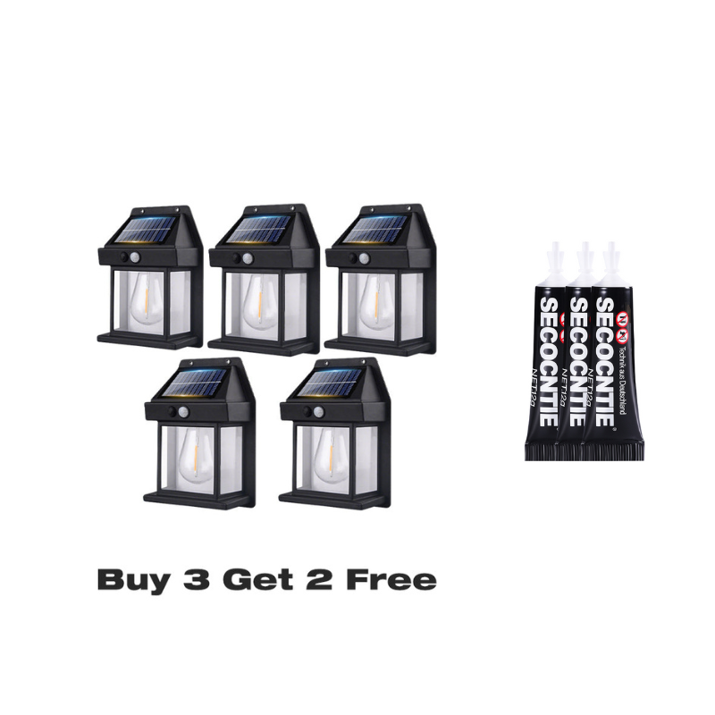 🎁 50 % RABATT! 💡 SOLAR-WANDLEUCHTE – Bewegungssensor & wetterfest 🌟🛒