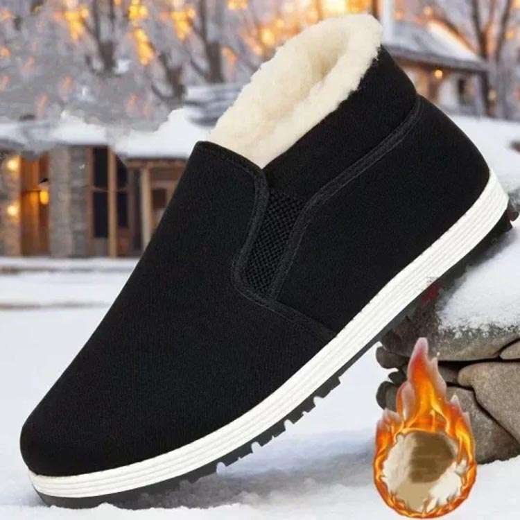 Superwarme, rutschfeste Baumwollschuhe mit Kunstfellfutter für Herren 【BEI KAUF VON 2 PAAREN IST DER VERSAND KOSTENLOS】