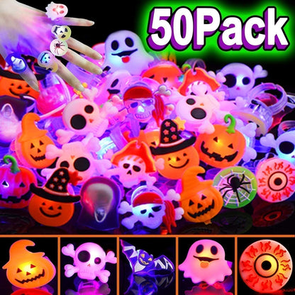 🎁LED-Leuchtring für Halloween😍 – Set mit 50 Stück