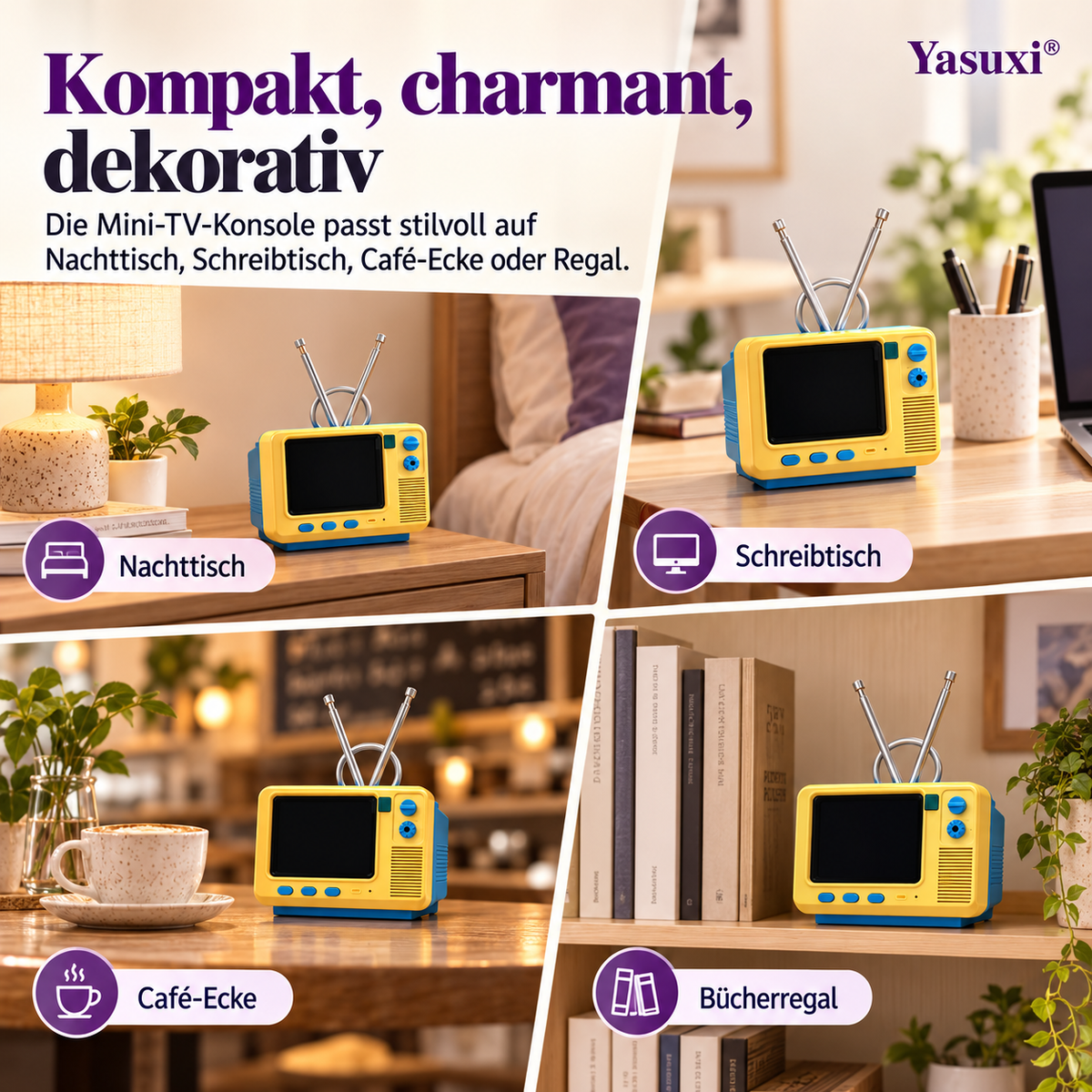 Klassische Retro-Mini-TV-Handheld-Spielkonsole GV300S – Nostalgische kabellose Konsole mit TF-Karten-Version