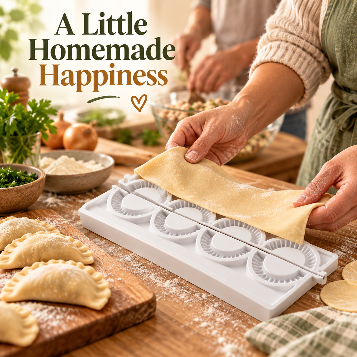 PIEROGIES Teigtaschen-Form – Küchenform für Teigtaschen &amp; Wasserpresse für Teigtaschen