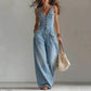 Locker sitzender Jumpsuit mit weiten Beinen und Taschen