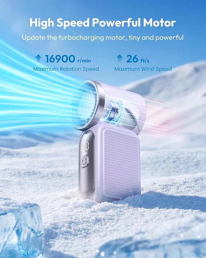 🌀Nur 15.99€ diesen Sommer!!!💨Mini-Handventilator mit LED-Anzeige –👍5-stufiger Turbo-Ventilator im Taschenformat.✨Über USB aufladbar, schnelle Kühlung für Reisen und beim Schminken. Das perfekte Geschenk.  Tragbare Kühlung
