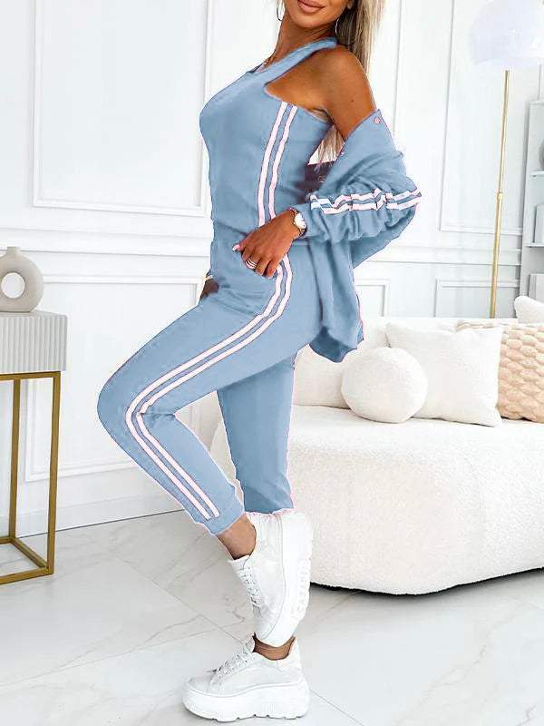 Dreiteiliges Set für Damen, bestehend aus einer Jacke und einer Baseballhose