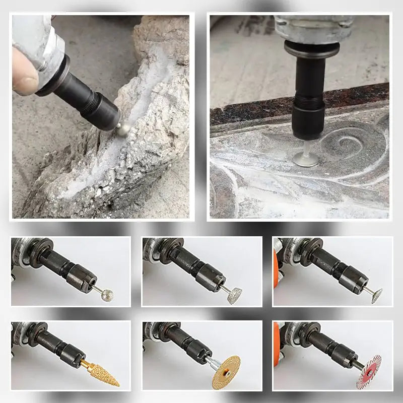 ⚙️ KAUFE 2, ERHALTE 1 GRATIS! 🔧 Winkelschleifer-Adapter – 3mm/6mm Spannfutter, Langlebig & Kompatibel mit 100-Typ für Schleifen, Polieren & Schneiden ✨