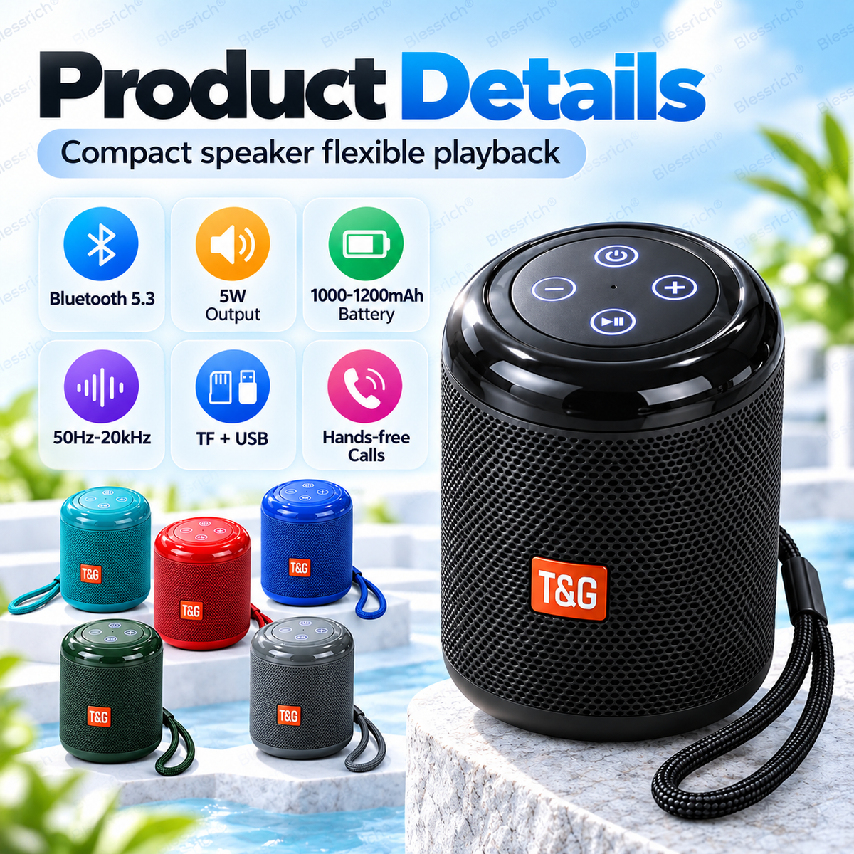🥳 2026 HOT SALE 🔥 50 % RABATT! Tragbarer Bluetooth-Lautsprecher – Bluetooth 5.3, 5 W klarer Klang, Wiedergabe über TF-Karte und USB, Freisprechanrufe. Kompakt, leicht und einfach zu transportieren. Großartiger Klang überall! 🎶🔊