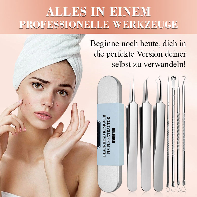 ⚡ 50% RABATT! ✨ EDELSTAHL-MITESSERENTFERNER - 7-teiliges Set für Tiefenreinigung, Präzisionswerkzeuge für Gesichtspflege, Sterilisierbar und Hautschonend 🌟🧴