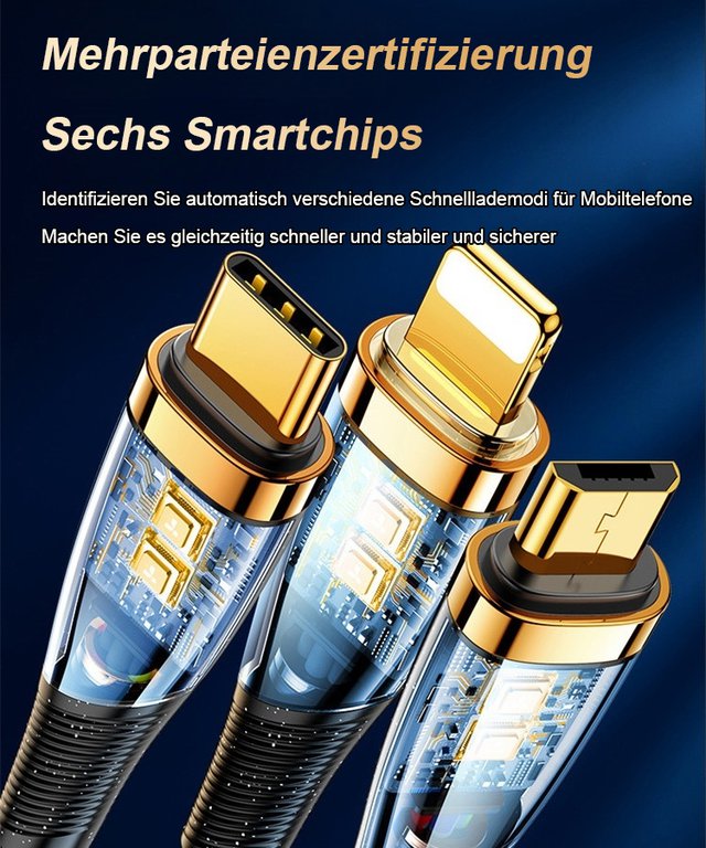 120W 3-in-1-Schnellladekabel