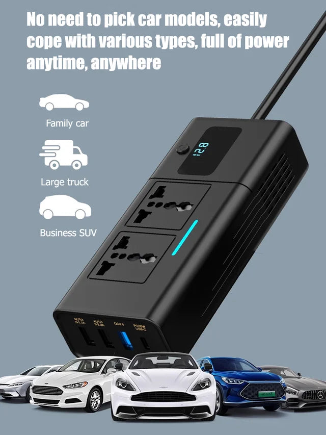 🔥Kostenloser Versand🔥Universal 12V bis 220V Autosteckdose mit Display