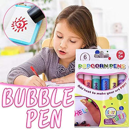 🥳HEISSER SALE 2026🥳💞50.000+ VERKAUFT!🎄🎁Magische Popcorn-Stifte mit Blaseneffekt, wärmeaktivierte Popcorn-Stifte, DIY-3D-Kunstmarker für Kinderbastelprojekte