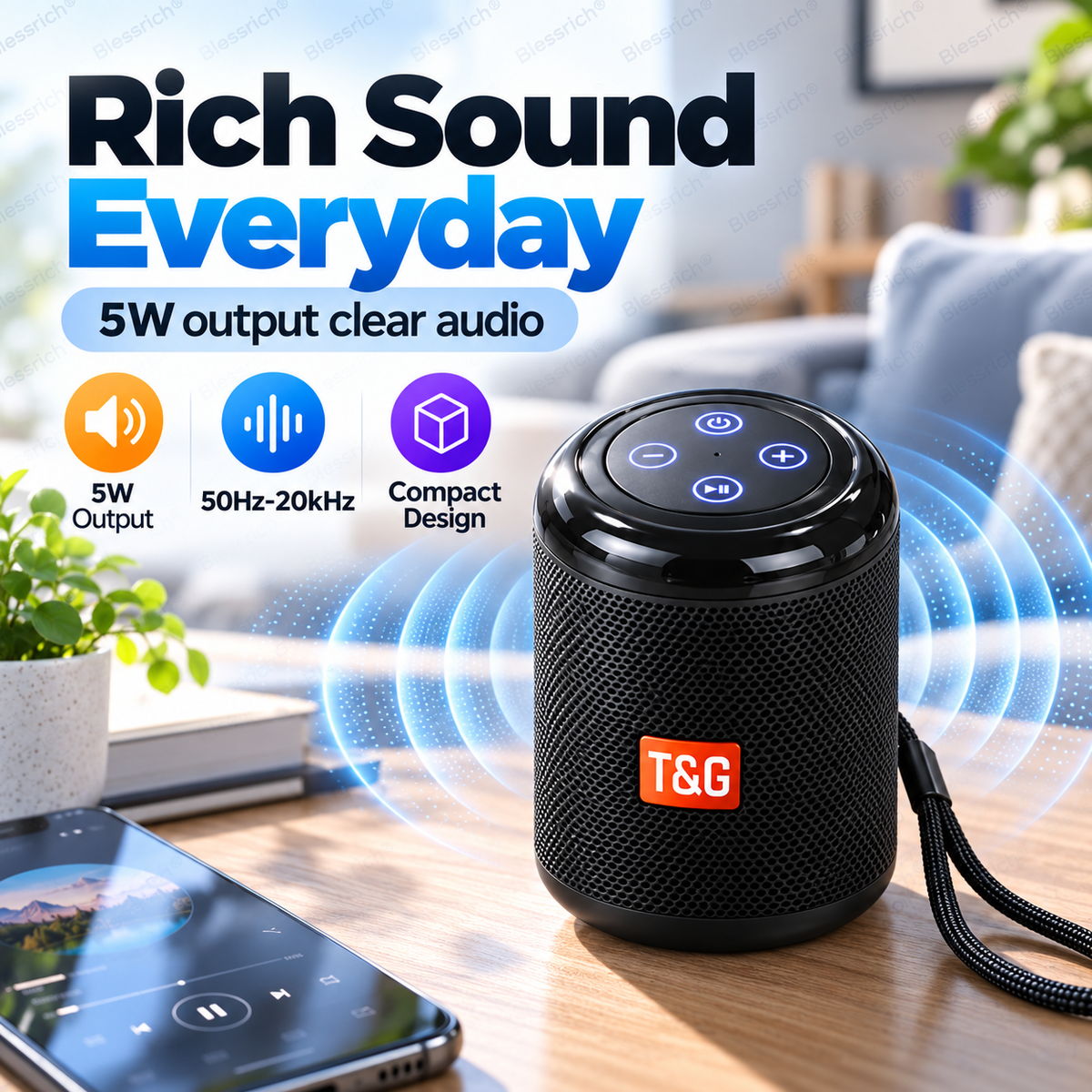 🥳 2026 HOT SALE 🔥 50 % RABATT! Tragbarer Bluetooth-Lautsprecher – Bluetooth 5.3, 5 W klarer Klang, Wiedergabe über TF-Karte und USB, Freisprechanrufe. Kompakt, leicht und einfach zu transportieren. Großartiger Klang überall! 🎶🔊