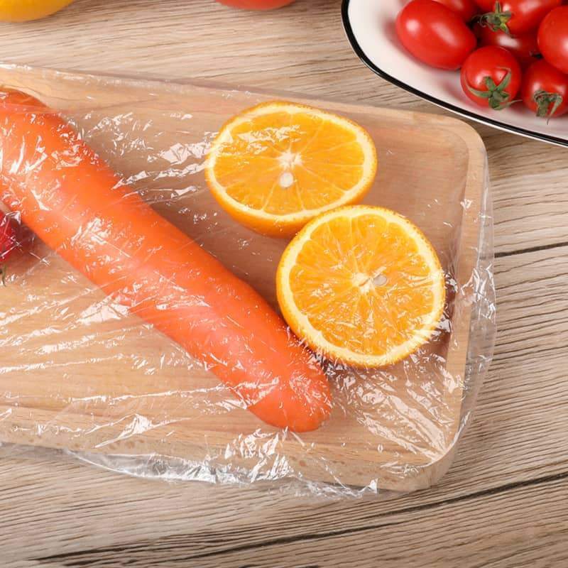 100 Stück Einweg-Stretchfolie für Schüsseln und Teller, elastische Behälterdeckel, Alternative zu Frischhaltefolie für Essensreste, Obst, Gemüse und die Aufbewahrung von Lebensmitteln in der Küche