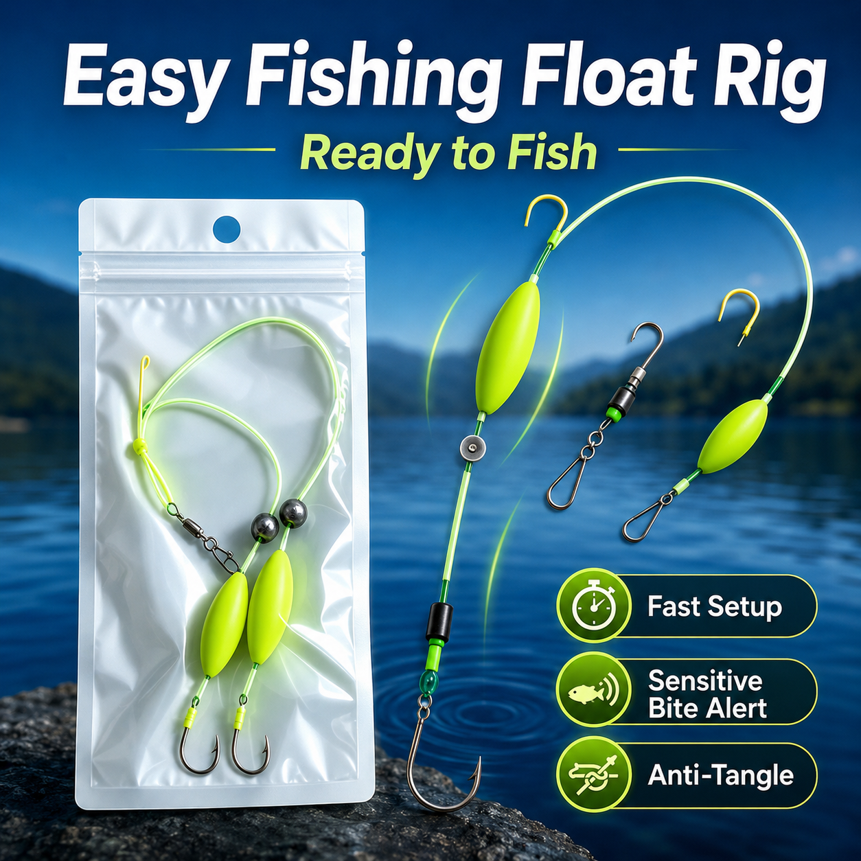 Fischfertiges Anti-Bottom-Doppelhaken-Rig