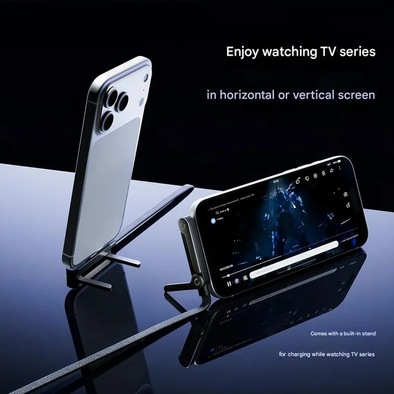 🎁 Weihnachts-Frühverkauf 🔥 2-in-1-Geflochtenes Schnellladekabel mit integriertem Handyhalter