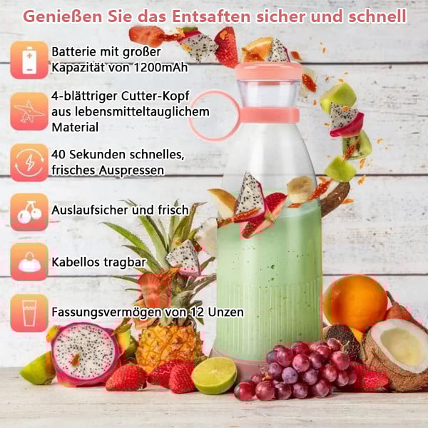 🔈🔈 57% Rabatt🏆Bestseller Tragbarer Entsafter | Frischer Saft überall und jederzeit