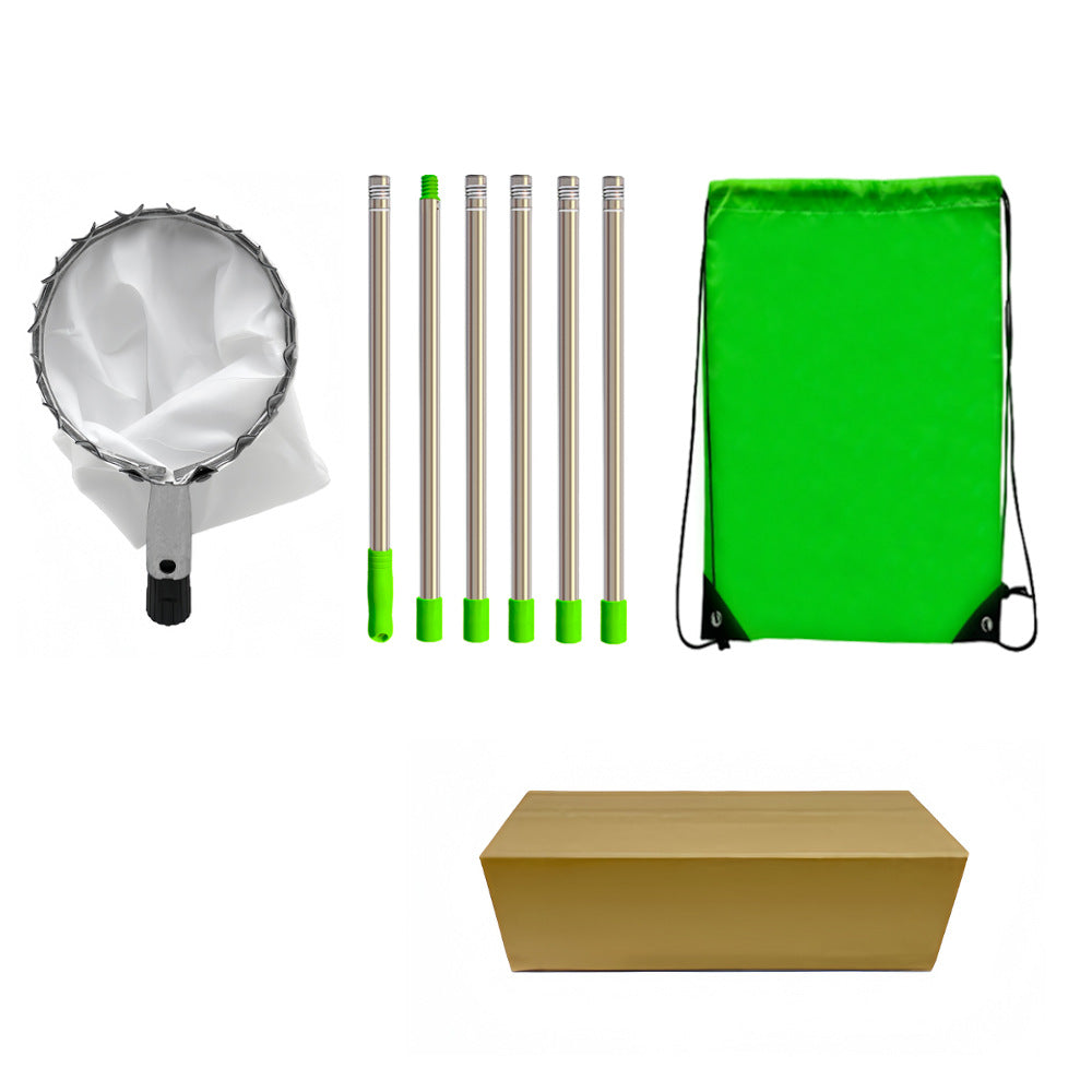🍎Blitzangebot! Obstpflücker mit Auffangkorb – Pflückkopf aus verzinktem Eisen, Stoffbeutel – mit oder ohne Teleskopstiel (1,6–4,0 m) – Pflücken vom Boden aus! ✨