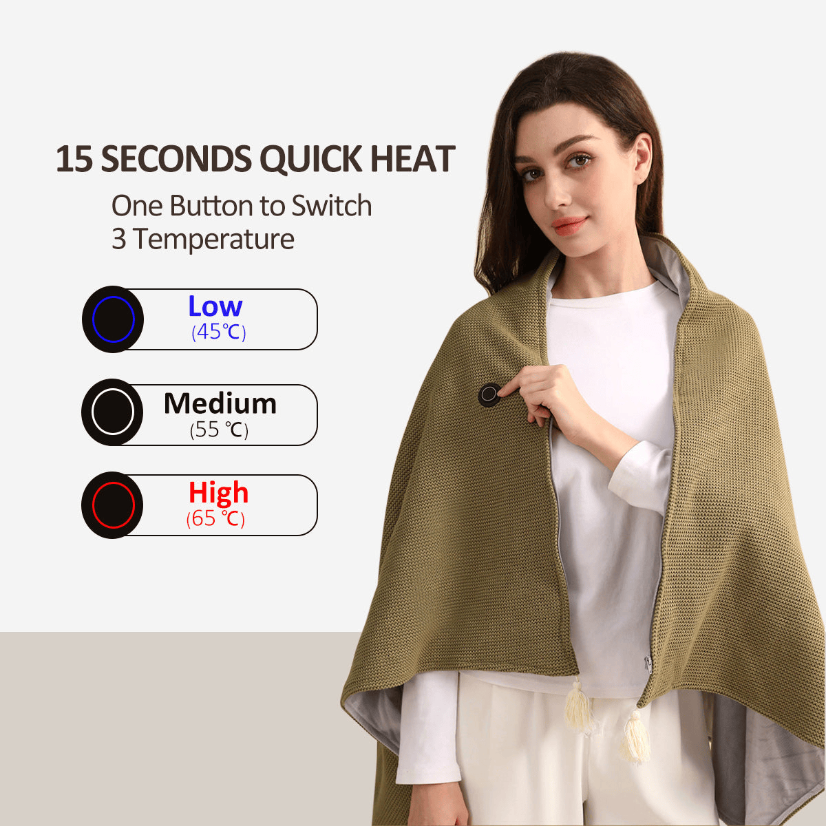 🔥 Weihnachtsangebot – 50 % Rabatt! ❄️ Den ganzen Winter über warm bleiben – tragbarer elektrisch beheizter Schal