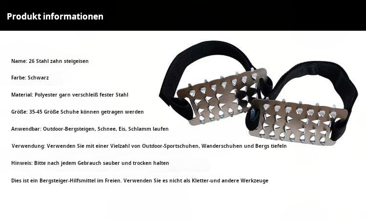 26-zackige Steigeisen - Antirutsch-Überschuhe mit Spikes