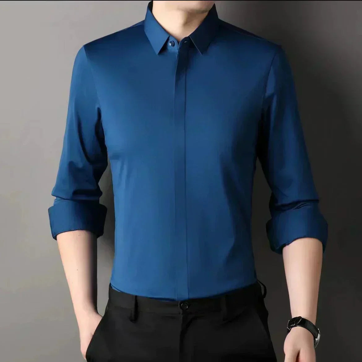 🎉2025 Neuheiten-Schnäppchenangebot✨Knitterfreies Button-Down-Hemd für Herren