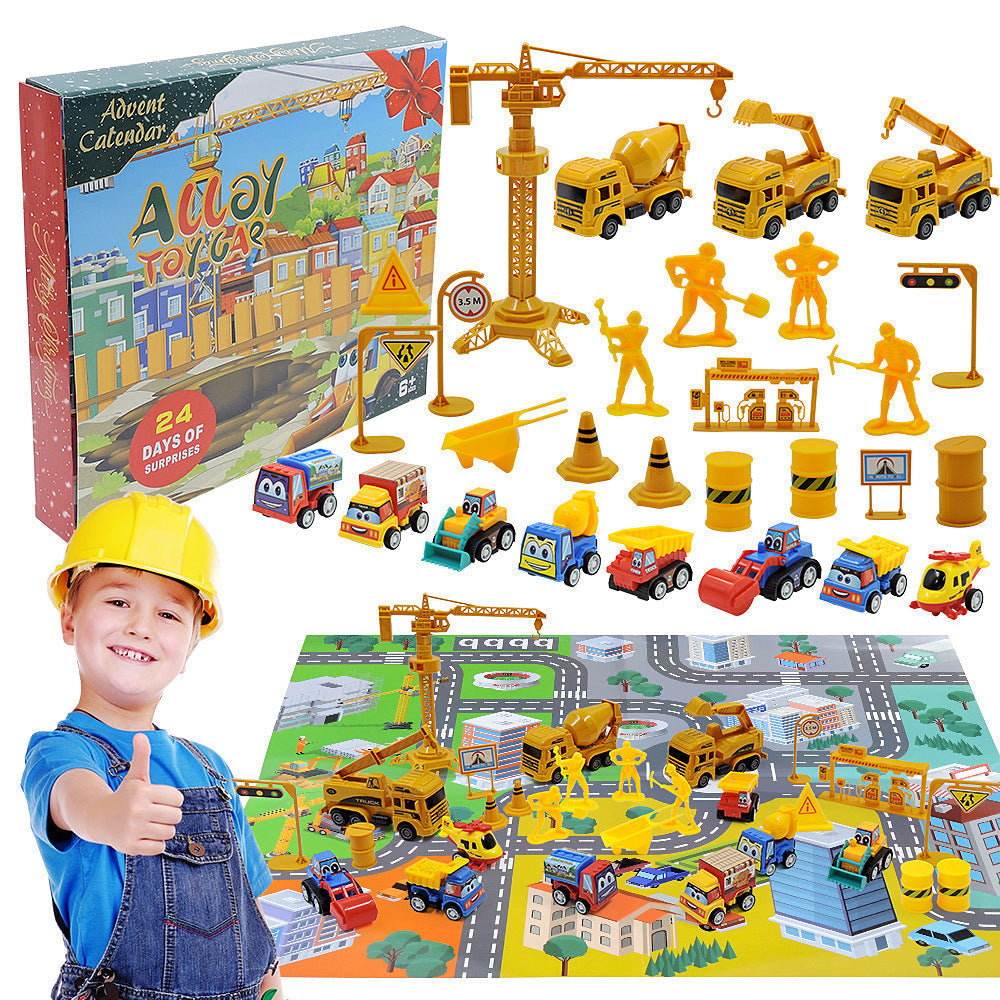 🔥Solange der Vorrat reicht 50 % Rabatt!🚗Adventskalender für Jungen: Spielzeugsets mit Baumaschinen aus Metalllegierung
