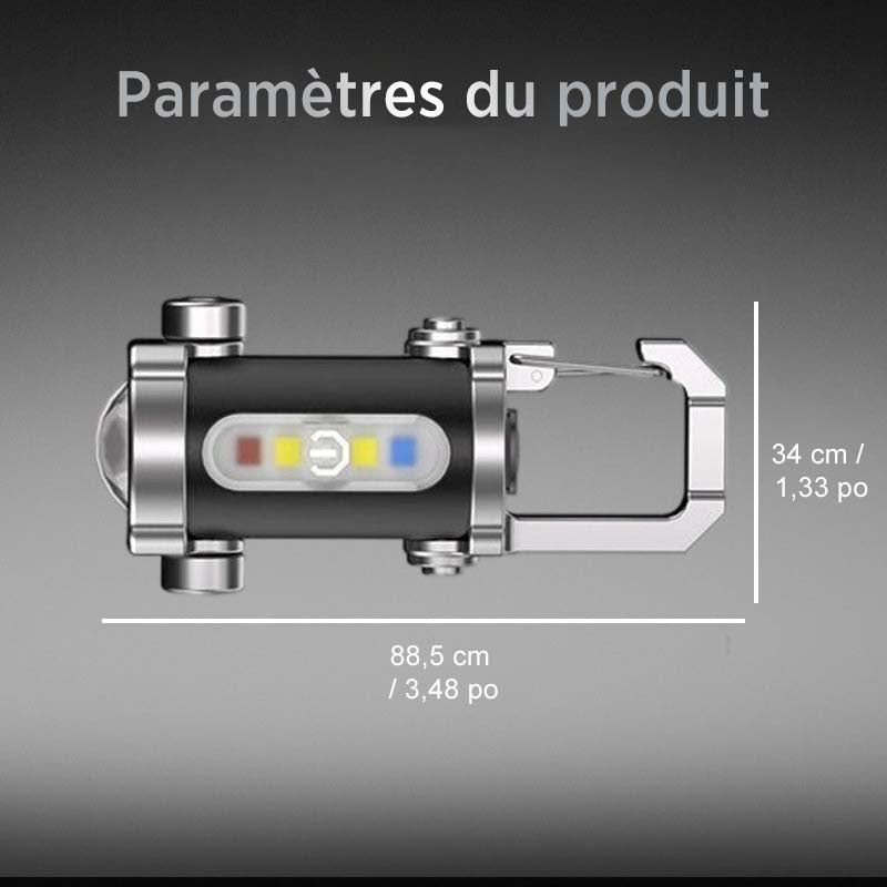 Wiederaufladbare, helle Taschenlampe für Schlüsselanhänger