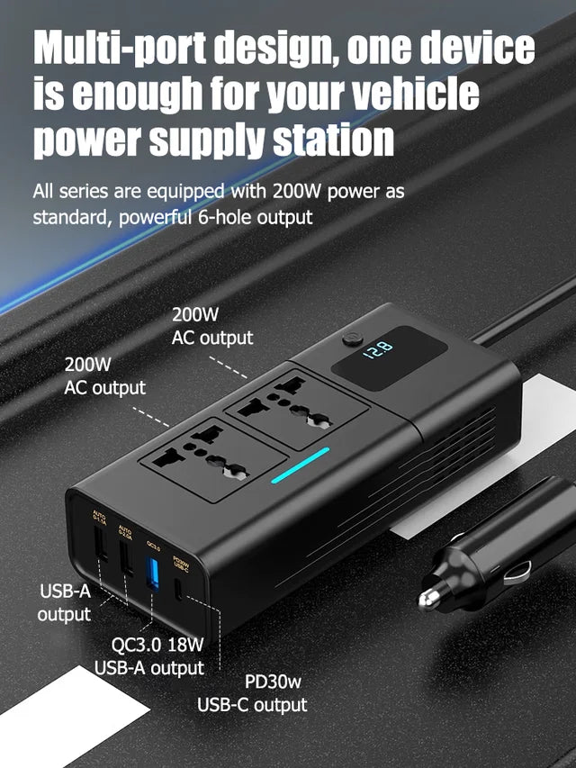 🔥Kostenloser Versand🔥Universal 12V bis 220V Autosteckdose mit Display
