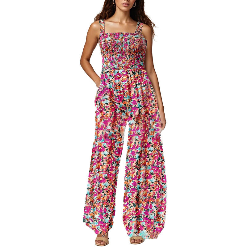 🏖️LAST DAY SALE: ONLY 19.99€!!🌼Women’s Casual Print Sleeveless Overalls Jumpsuits