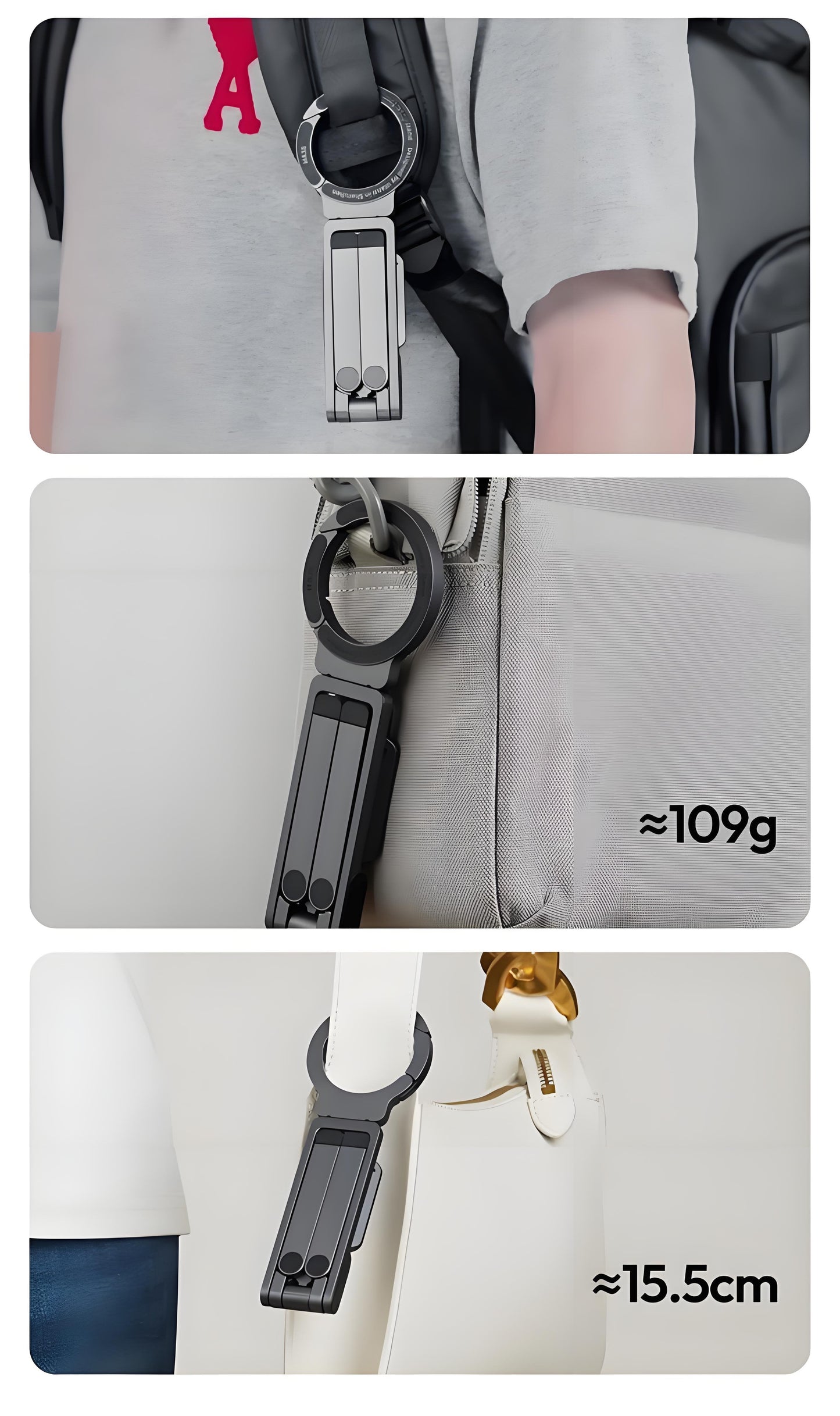 Magnetischer Telefonständer , MA38 Tragbarer Telefonhalter Mini-Stativ für Magsafe mit doppelseitigem starkem Magneten 1/4'' Arri-Positionierungsloch Klappbarer Haken