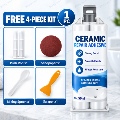 ✨ Verleihen Sie beschädigten Oberflächen ein zweites Leben! 🛠️ Keramik-Reparaturpaste für Toiletten, Waschbecken, Badewannen, Fliesen und Marmor 🚽🚰🛁