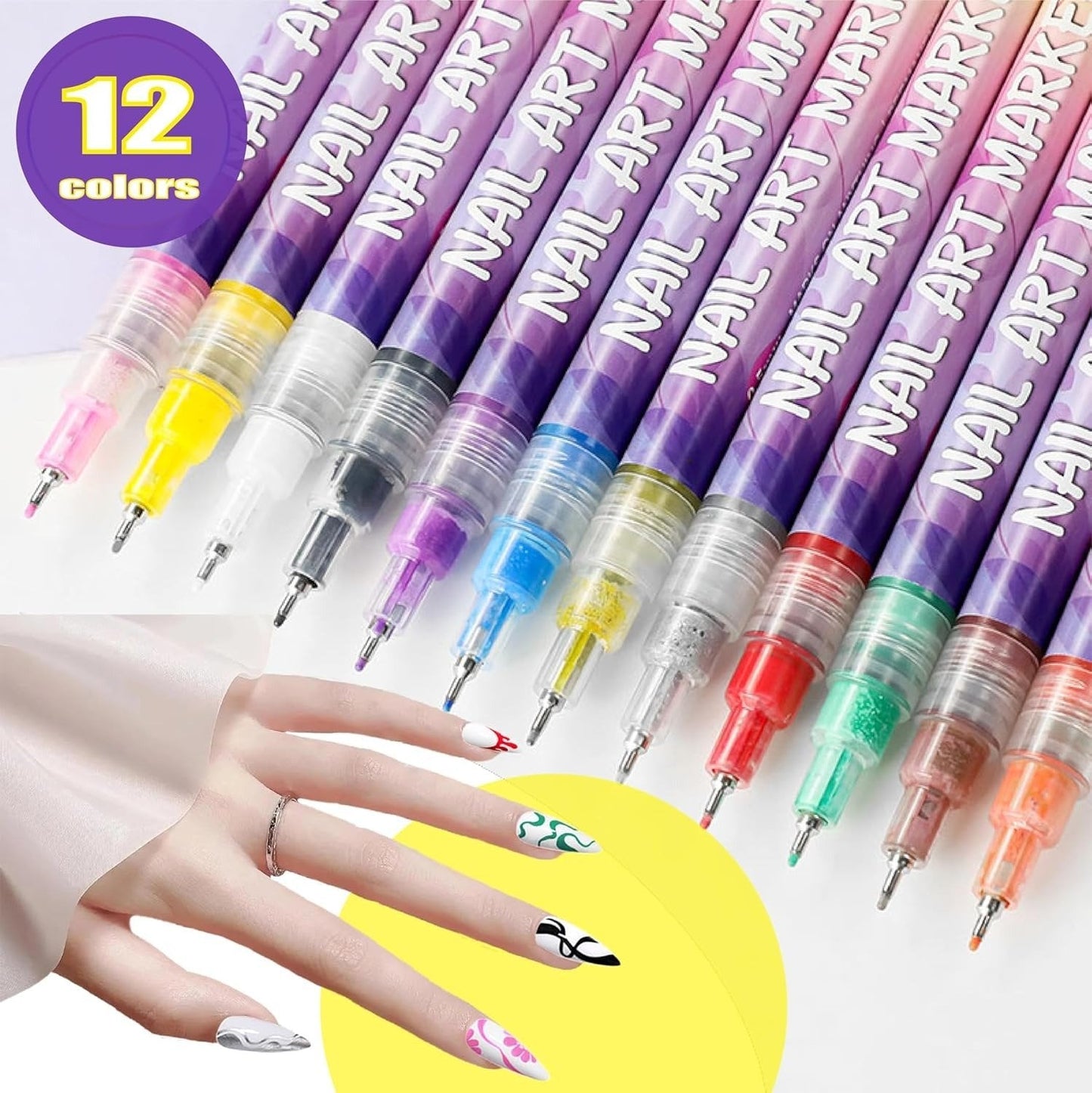 🎁SONDERPREIS DER LETZTEN WOCHE: 9,99 € !!⏳Set mit 12 Stiften für Nail Art🎨💅