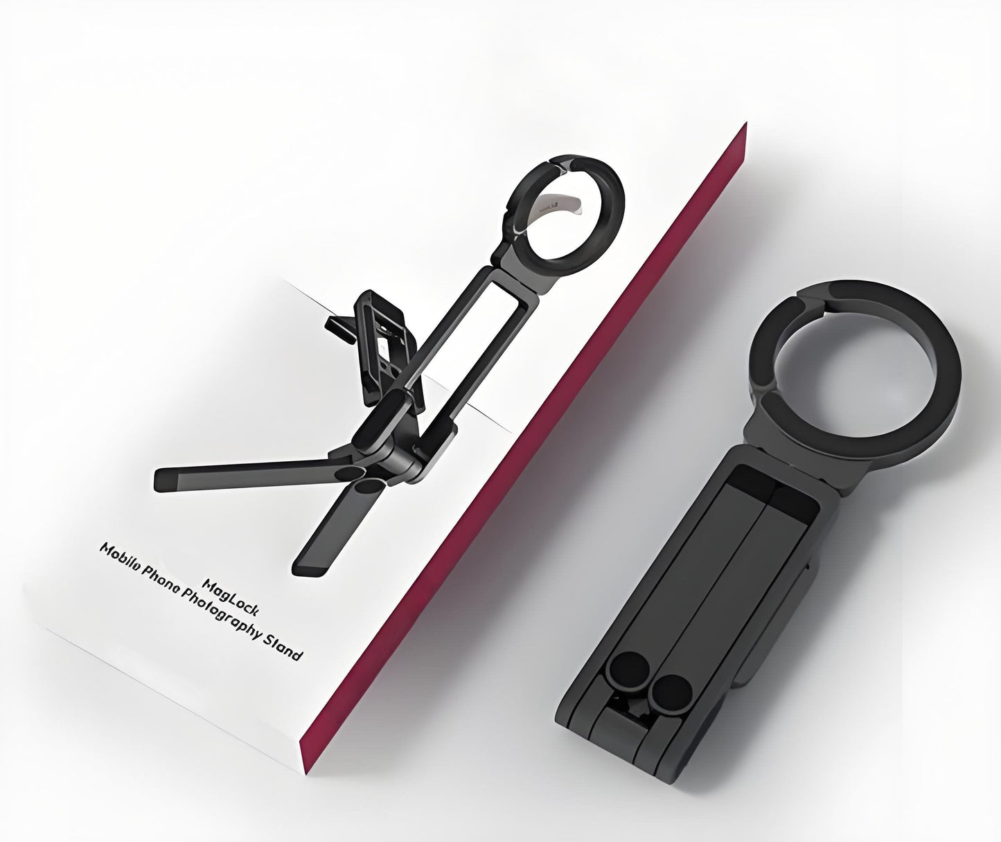 Magnetischer Telefonständer , MA38 Tragbarer Telefonhalter Mini-Stativ für Magsafe mit doppelseitigem starkem Magneten 1/4'' Arri-Positionierungsloch Klappbarer Haken