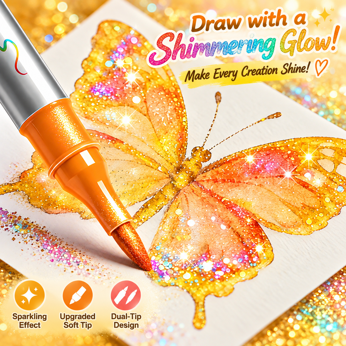 🏆Magic Glitter Outline Markers✨Zweifarbige Kunststifte mit zwei Spitzen