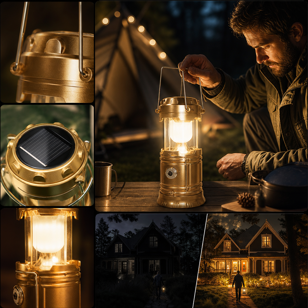 👍🔥46.000+ verkauft!⚡💡Wiederaufladbare LED-Solar-Laterne – Zusammenklappbar, magnetisch & perfekt als Notlicht bei Stromausfall
