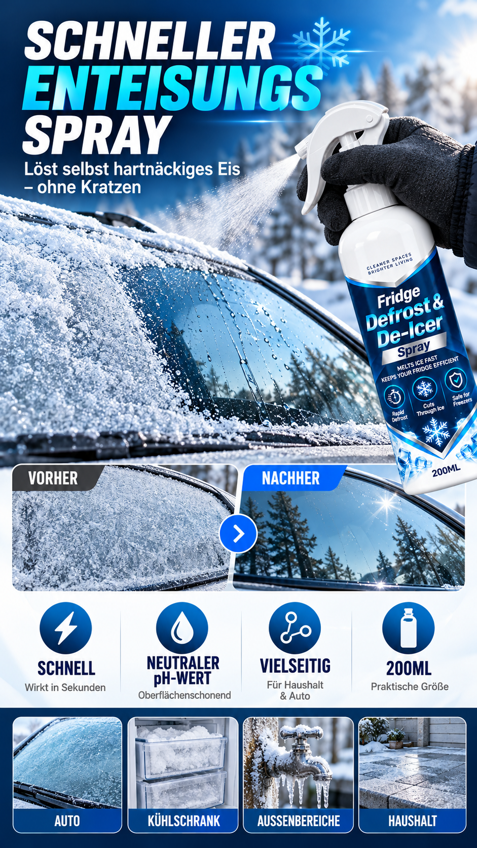 Mehrzweck-Schnell-Enteisungsspray-Gcom