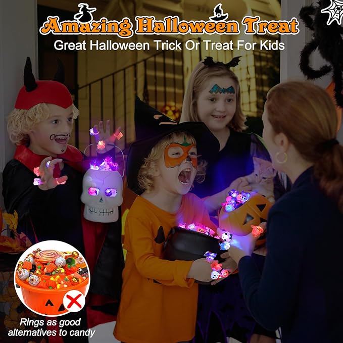 🎁LED-Leuchtring für Halloween😍 – Set mit 50 Stück