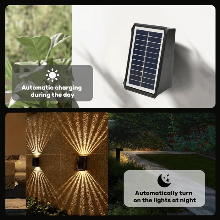 Wasserdichter 4-LED-Solar-Wandstrahler für den Außenbereich