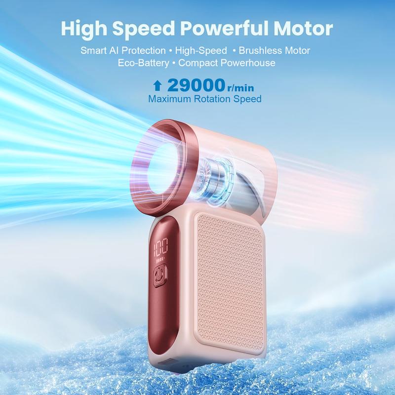 🌀Nur 15.99€ diesen Sommer!!!💨Mini-Handventilator mit LED-Anzeige –👍5-stufiger Turbo-Ventilator im Taschenformat.✨Über USB aufladbar, schnelle Kühlung für Reisen und beim Schminken. Das perfekte Geschenk.  Tragbare Kühlung