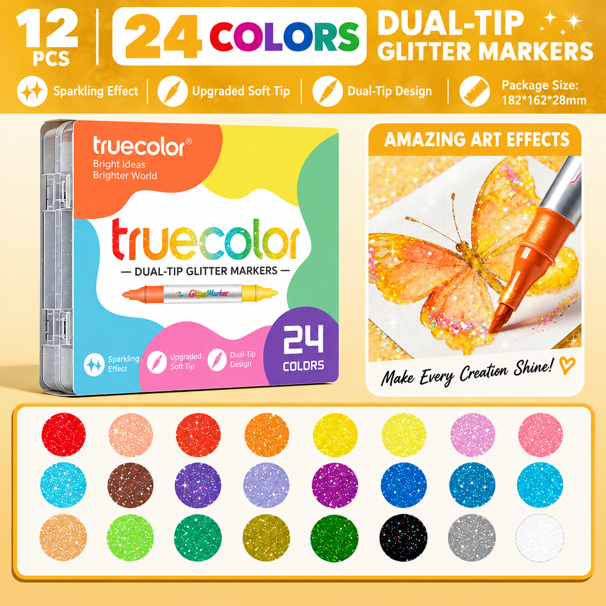 🏆Magic Glitter Outline Markers✨Zweifarbige Kunststifte mit zwei Spitzen