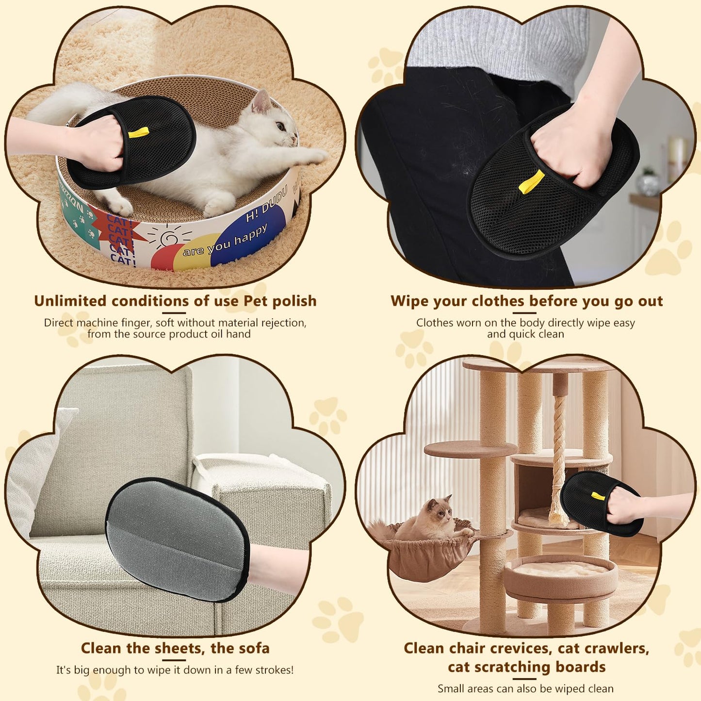 Antistatische Handschuhe zum Enthaaren von Haustieren