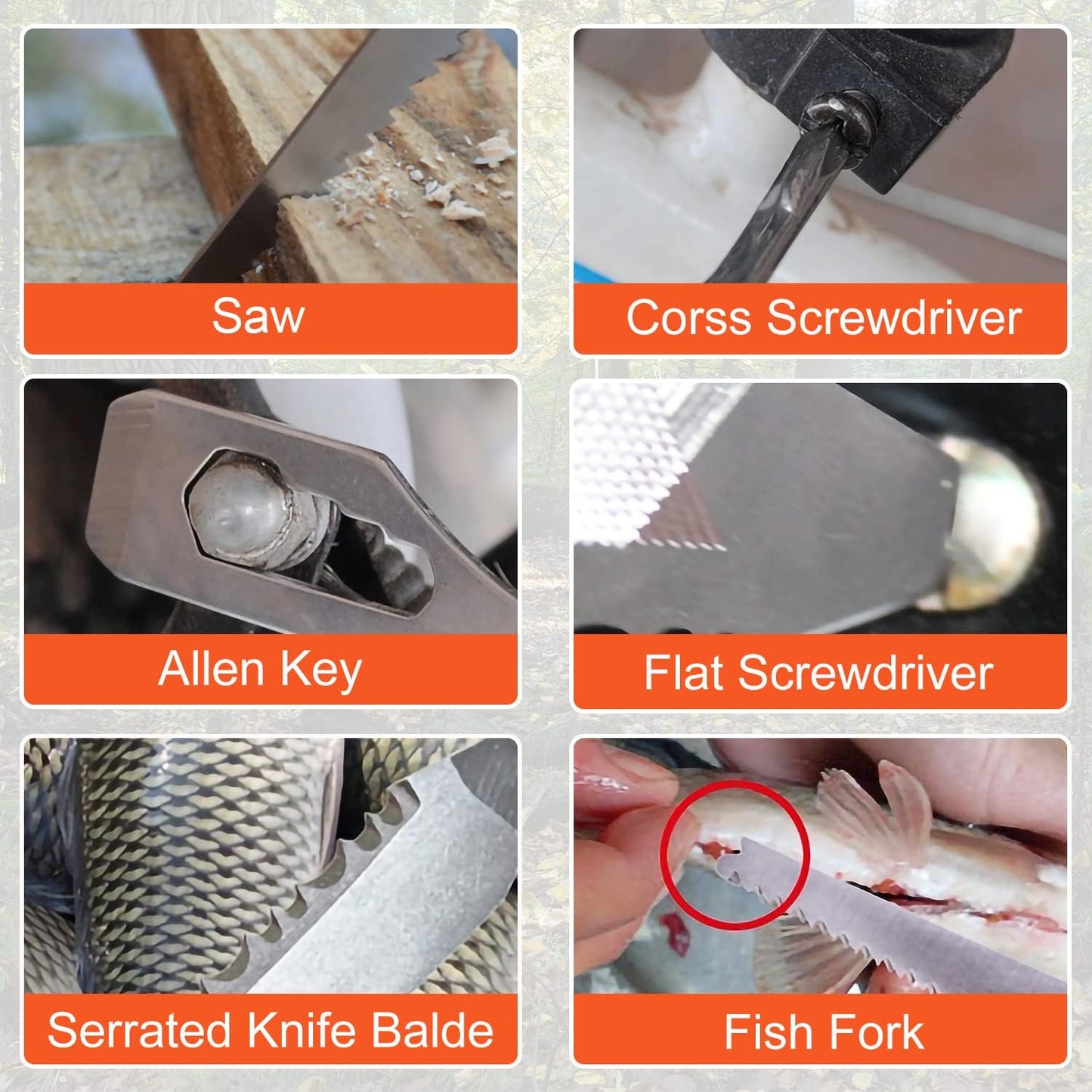 16in-1 Tragbares multifunktionales Klauenhammer-Werkzeug für Fahrzeug Haushalt Wandern