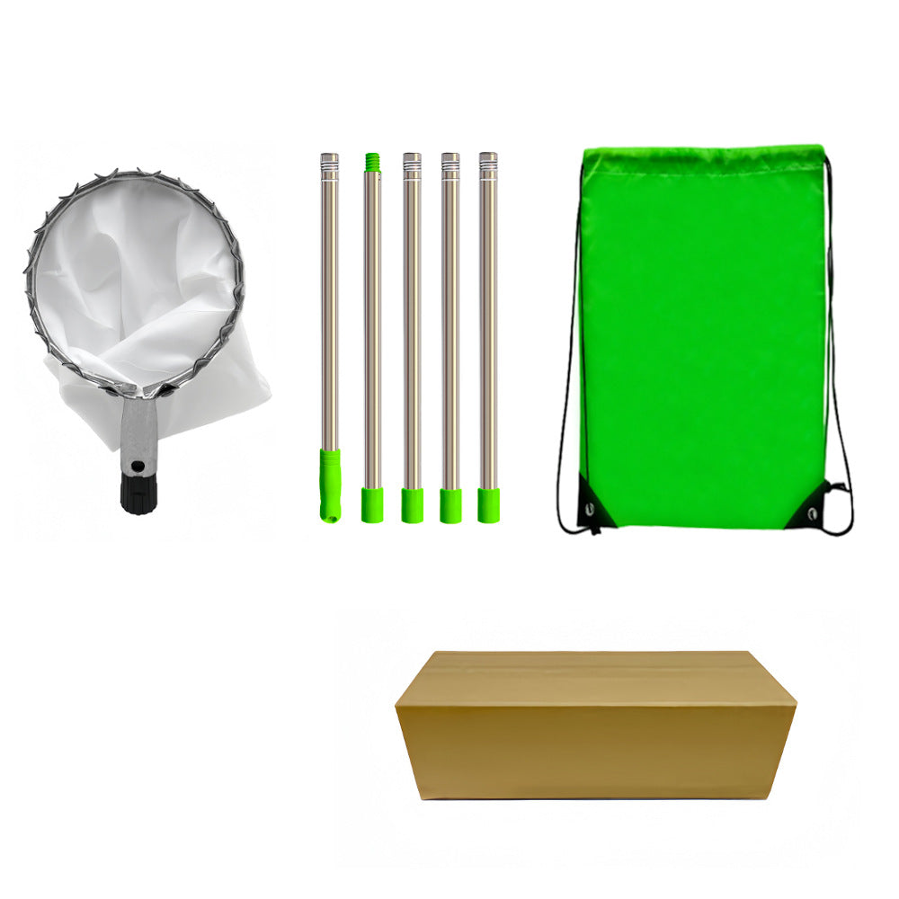🍎Blitzangebot! Obstpflücker mit Auffangkorb – Pflückkopf aus verzinktem Eisen, Stoffbeutel – mit oder ohne Teleskopstiel (1,6–4,0 m) – Pflücken vom Boden aus! ✨
