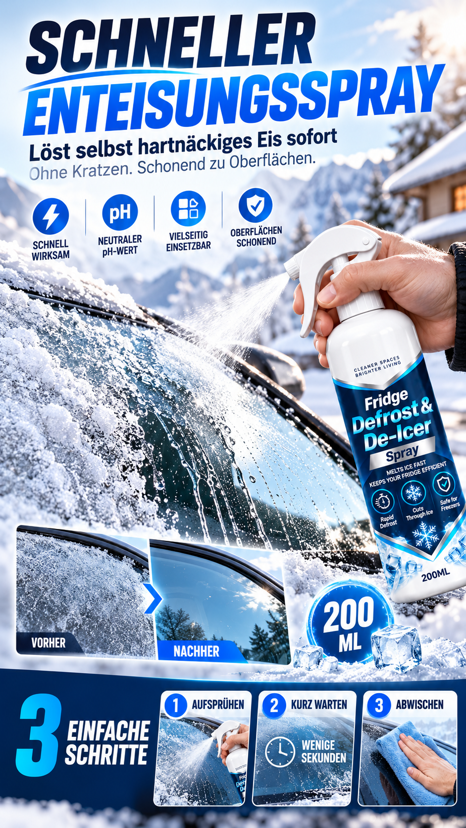 Mehrzweck-Schnell-Enteisungsspray-Gcom