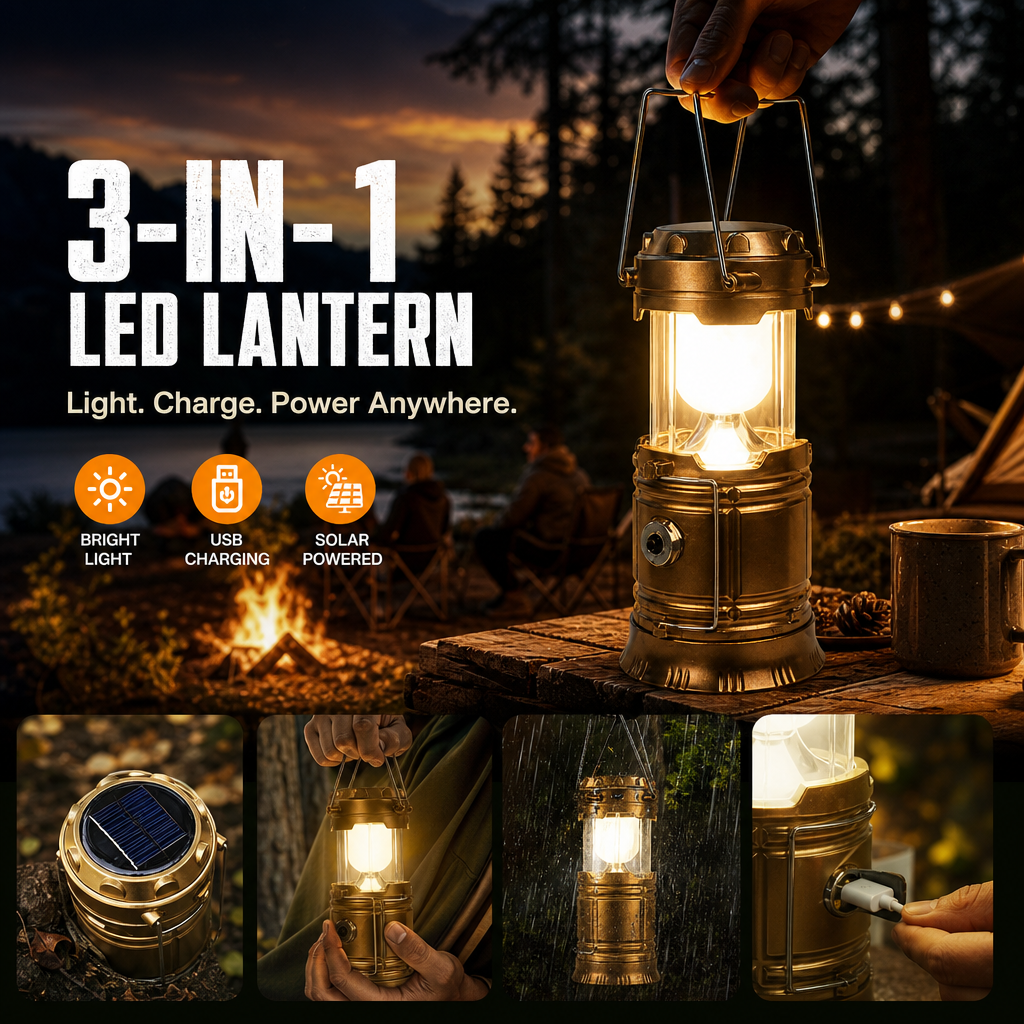 👍🔥46.000+ verkauft!⚡💡Wiederaufladbare LED-Solar-Laterne – Zusammenklappbar, magnetisch & perfekt als Notlicht bei Stromausfall