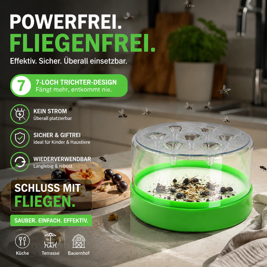 🥳HEISSER SALE 2026🥳💞50.000+ VERKAUFT!👵❤️ Wiederverwendbare, nicht-elektrische Fliegenfalle – sicher für Haustiere und Kinder 🐶👶🚫⚡