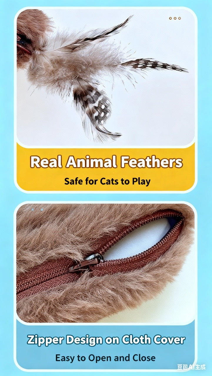 🎄Weihnachtsangebote🎅Interaktives Katzenspielzeug: Realistische fliegende Mäuse und Fledermäuse mit Bewegung und Geräuschen